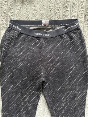 Icebreaker Kids Black Heathered Pattern Leggings